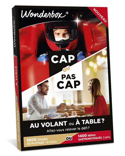 Coffret Cadeau Wonderbox CAP OU PAS CAP - Au volant ou à table ? - idée, box et coffret cadeau Resta