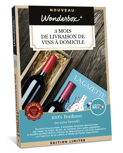 Coffret Cadeau Wonderbox Le Petit Ballon - 3 mois de livraison de vins à domicile - idée, box et cof
