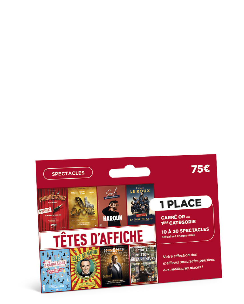 Carte Billetterie - Têtes d'Affiche à Paris -  1 Personne