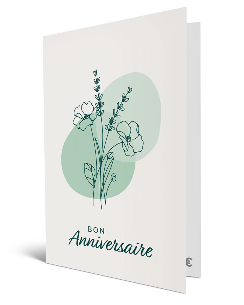 Carte de vœux 2 en 1 Bon Anniversaire