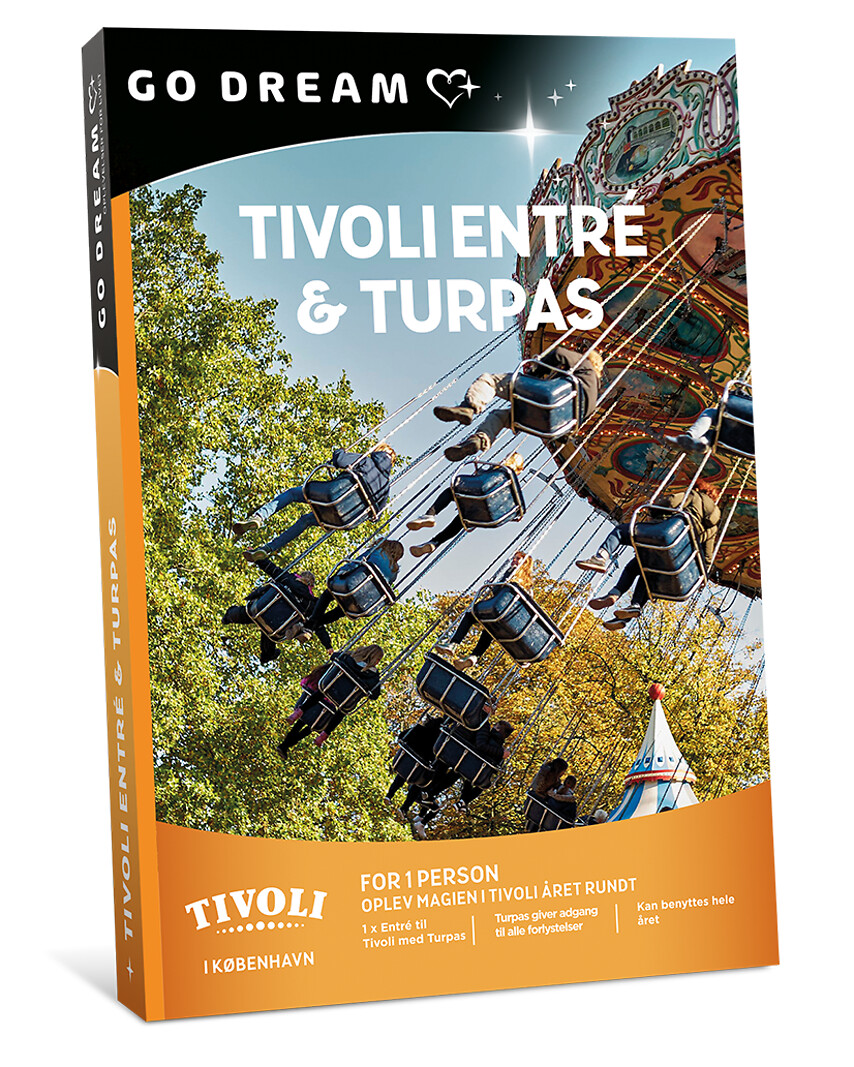 Go Dream TIVOLI ENTRÉ OG TURPAS- Oplevelsesgaver ENTERTAINMENT - Med denne oplevelsesgave får du en fantastisk tur i Tivoli med entré og turpas, så du
