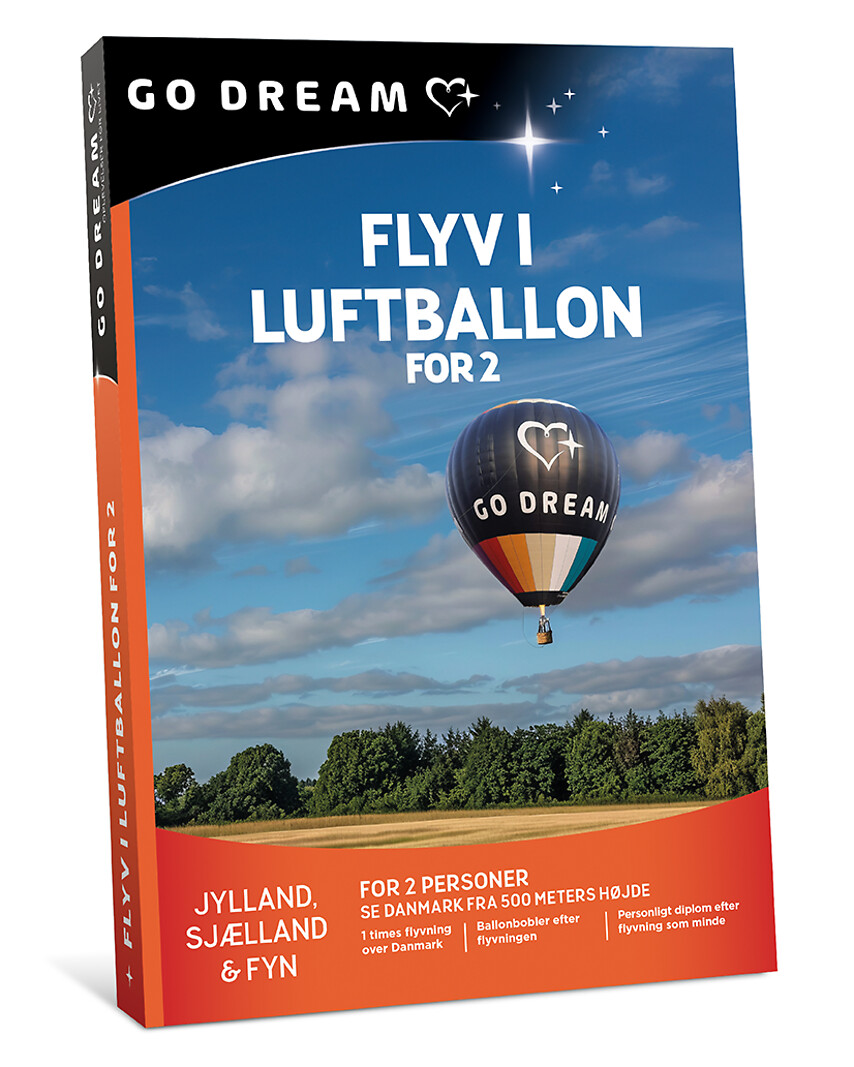Go Dream FLYV I LUFTBALLON - 2 PERSONER- Oplevelsesgaver ADVENTURE - At flyve i en varmluftballon er en anderledes og uforglemmelig oplevelse. Det er