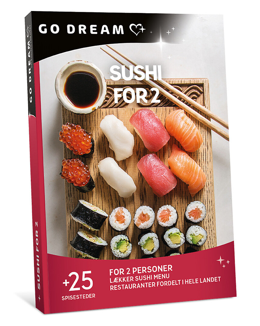 Go Dream SUSHI FOR 2- Oplevelsesgaver GASTRONOMY - Menuen står klar. På stribe. Rullet i tang, minimalistisk pyntet og fuld af smag. Væk dine smagsløg