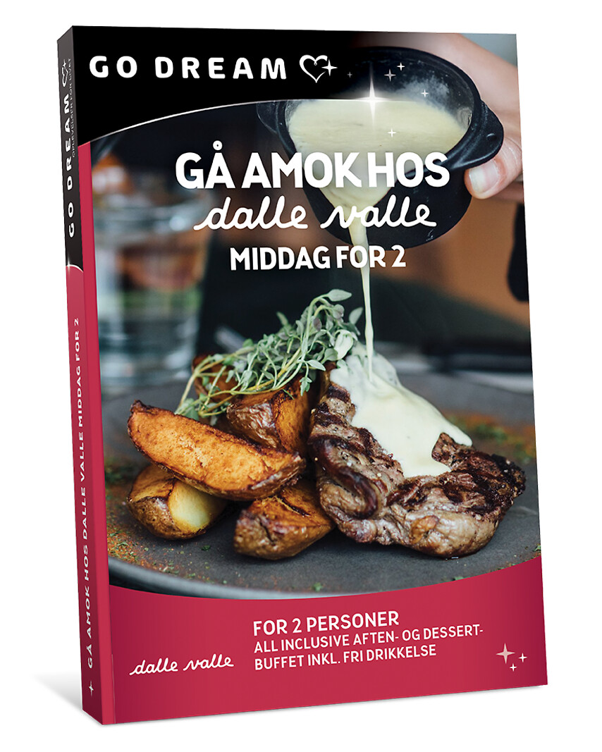 Go Dream GÅ AMOK HOS DALLE VALLE - MIDDAG- Oplevelsesgaver GASTRONOMY - Invitér én, du holder af, med på en aften fuld af smag og hygge! Med denne
