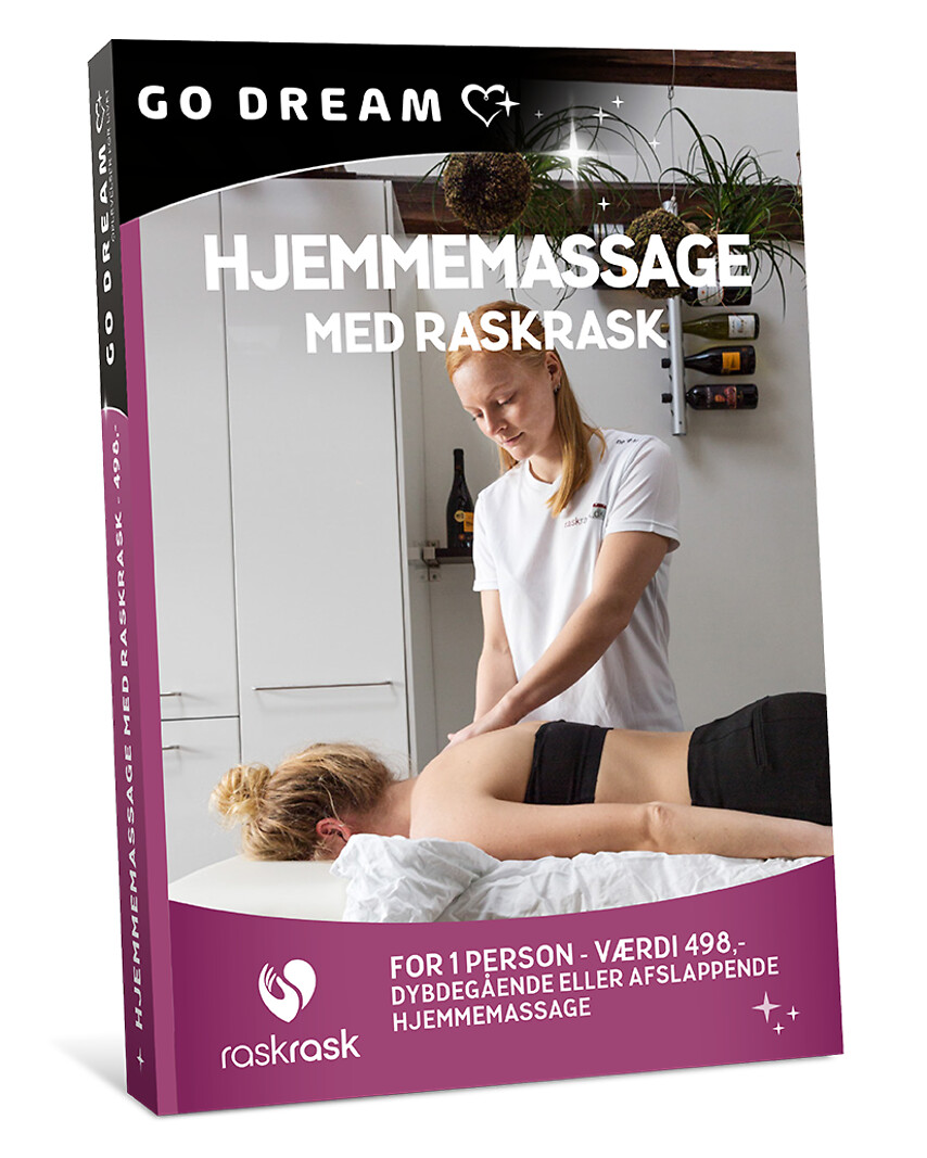 Go Dream HJEMMEMASSAGE MED RASKRASK - VÆRDI 498- Oplevelsesgaver WELLNESS