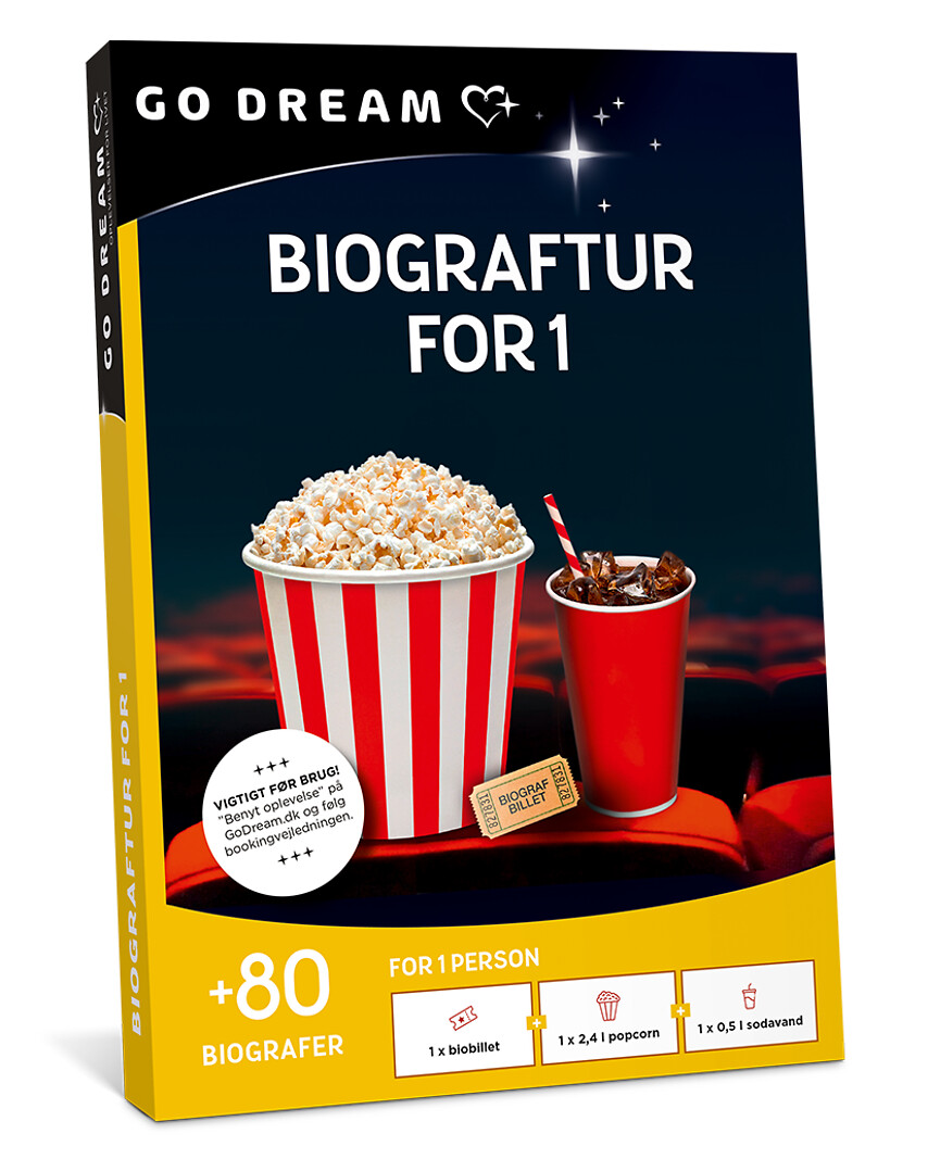 Go Dream BIOGRAFTUR FOR 1, Oplevelsesgaver, ENTERTAINMENT , Gavekort, Gaveidé